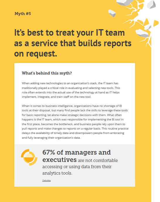 It's best to treat your IT team as a service that builds reports on request.