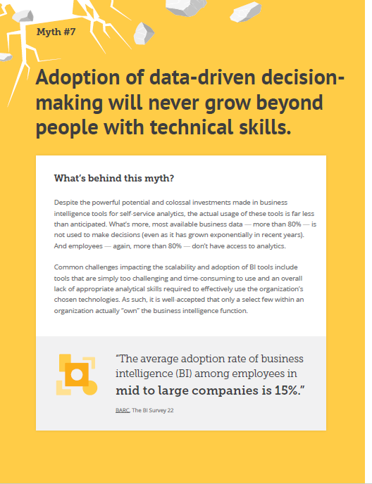 Adoption of data-driven decision-making will never grow beyond people with technical skills.